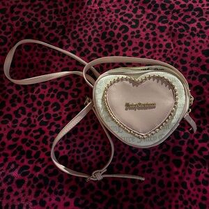 Juicy Couture Pink and Cream Heart Crossbody Bag